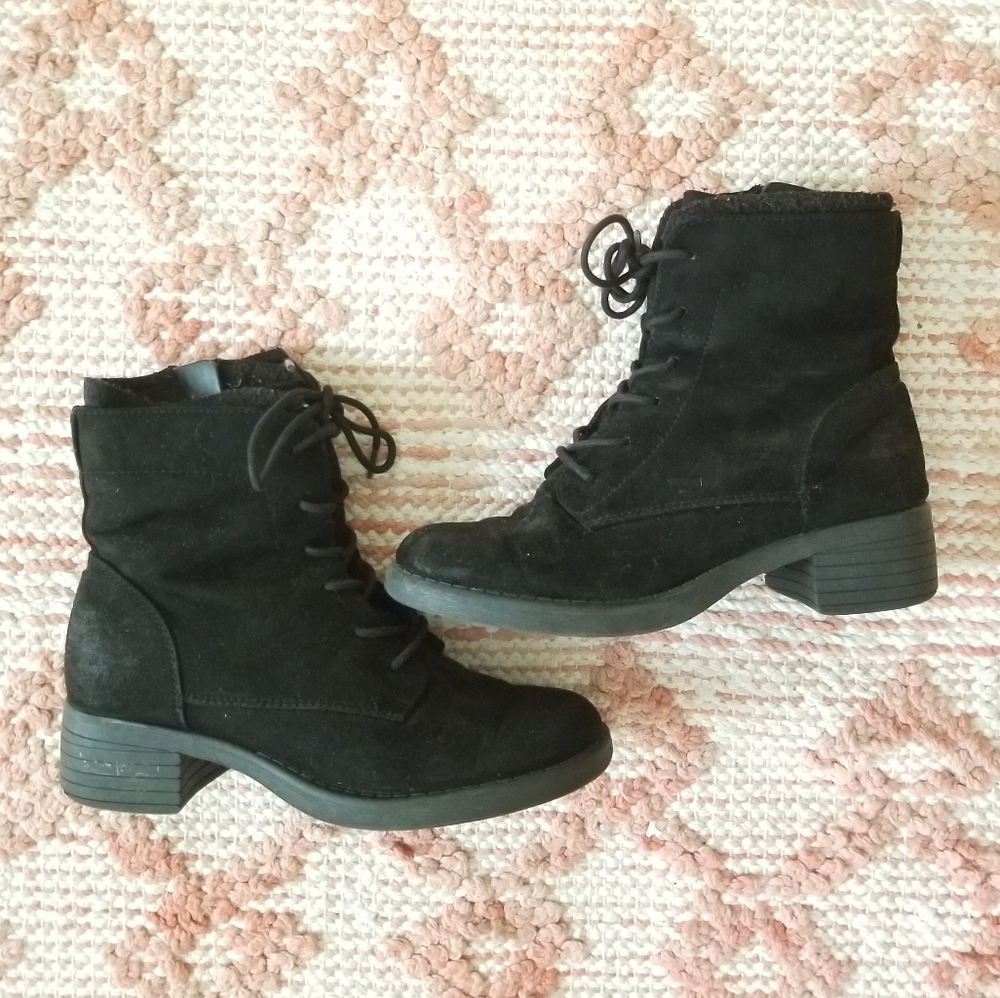 Black combat boots